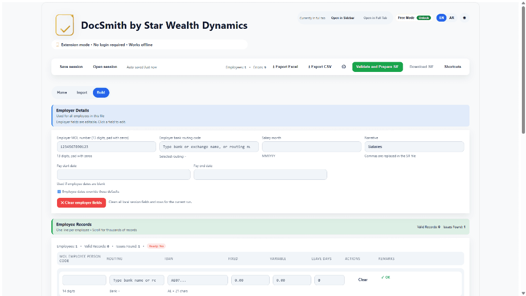 DocSmith SIF Generator preview