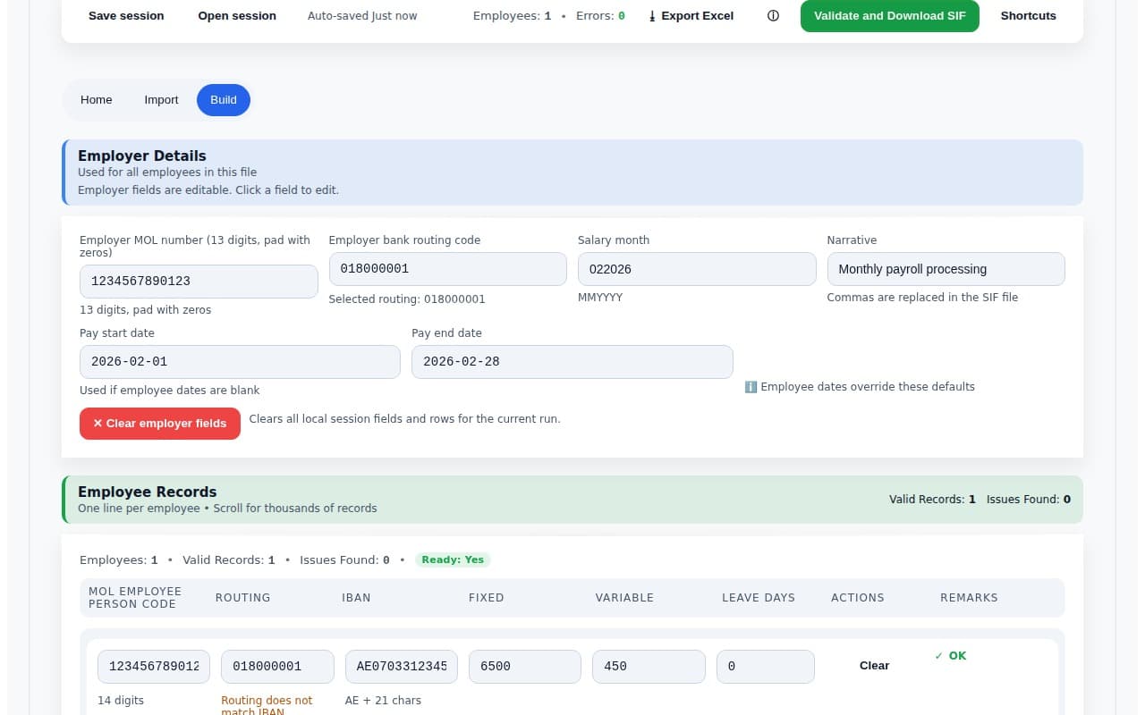 Validated state for support baseline checks